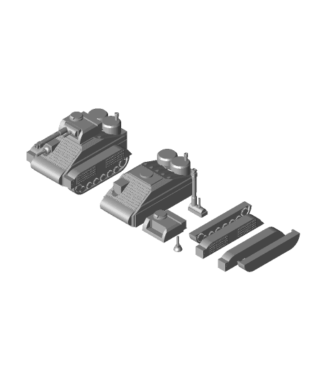 FHW: Chovel Tank prototype (Sherman tank) (BoD) 3d model
