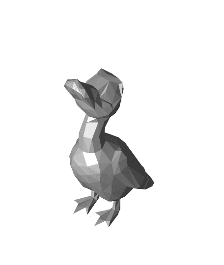 Duck Feeding Up Low Poly 3d model