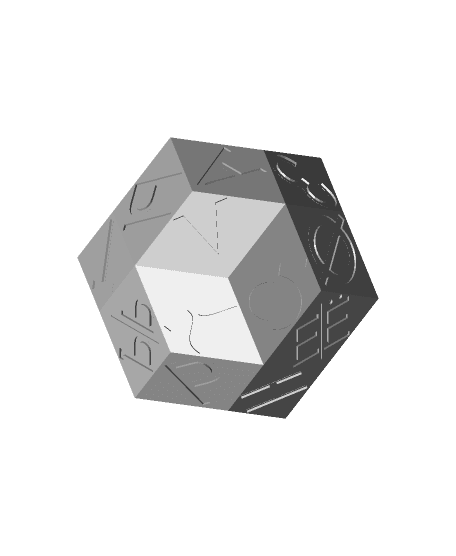 Russian Alphabet d30 Polyhedral Die 3d model
