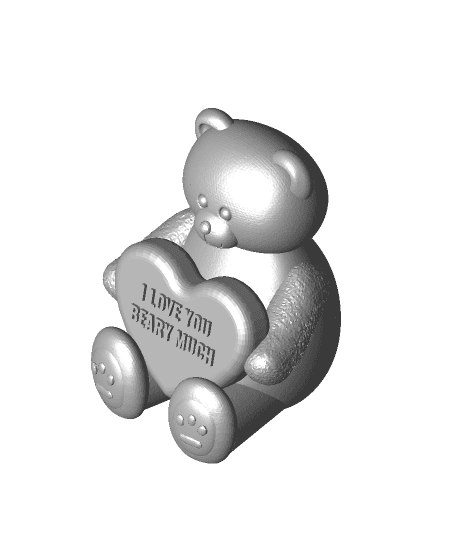I Love You Beary Much - Valentine Bear 3d model
