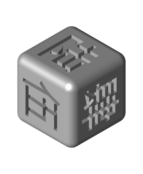 Chinese Characters Dice 3d model