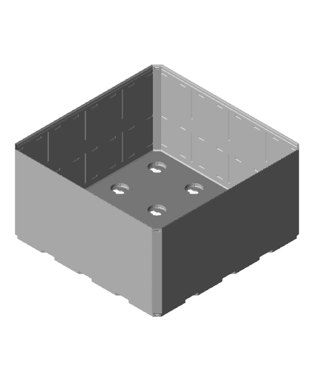 4x4x2, Lock Hole Base, Multigrid Bin 3d model