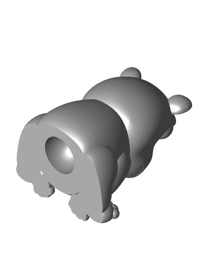 Sitting Hippo Ornament 3d model