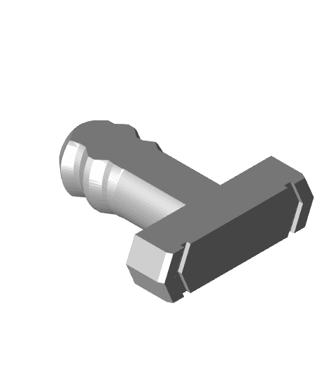 13 mm Small Thread, Flat Head, Shank T-Bolt 3d model