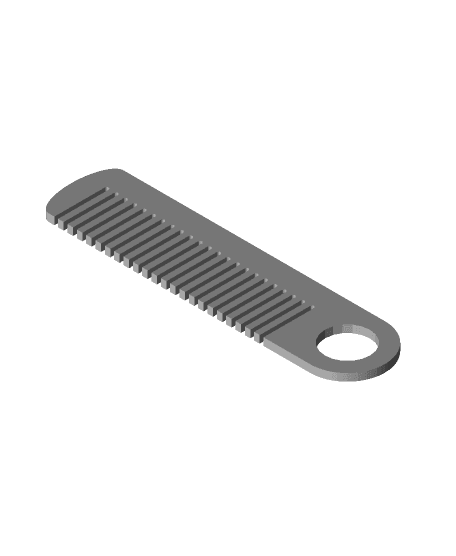 Keyring comb for beard and mustache. 3d model