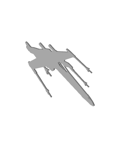 Star Wars X-Wing Wall Art - 3D Mural Spaceship 3d model