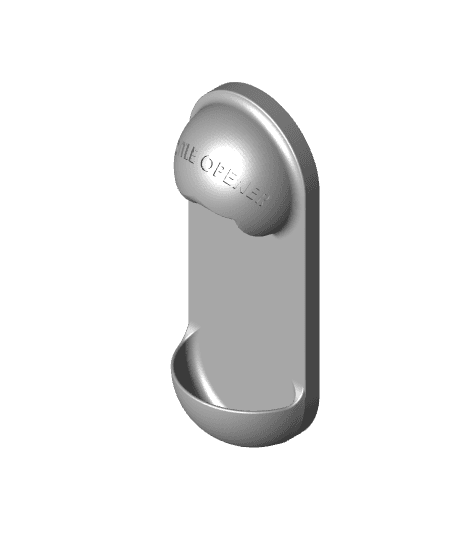 Bottle opener with cap catcher 3d model