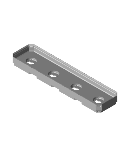 4x1x0·25, Lock Hole Base, Multigrid Bin 3d model