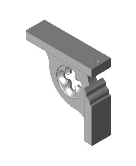 Picture rail shelf bracket with quatrefoil design 3d model