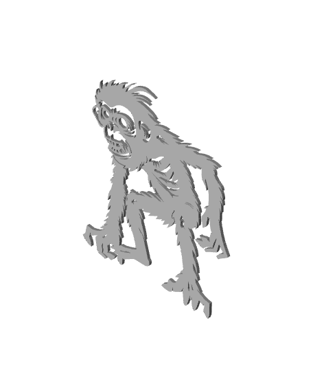 zombie monkey wall decor monster wall art halloween decoration 3d model