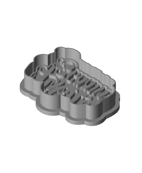 merry and bright cookie cutter and stamp.stl 3d model