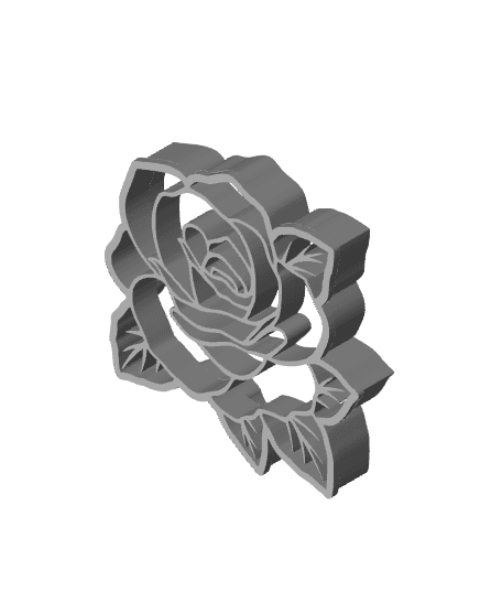 Rose Cookie Cutter, Biscuit Cutter 3d model