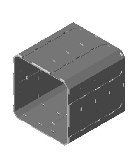 2x2x2 - Topped Multipoint Rail - Pop-In Bin Extension 3d model