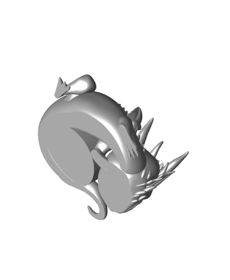 Lying baby dragon - compatible google nest mini 3d model