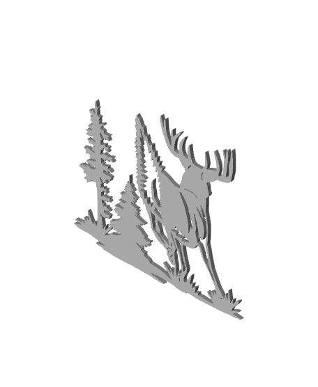 deer wall art buck wall decor hunting decoration cabin hunter 3d model