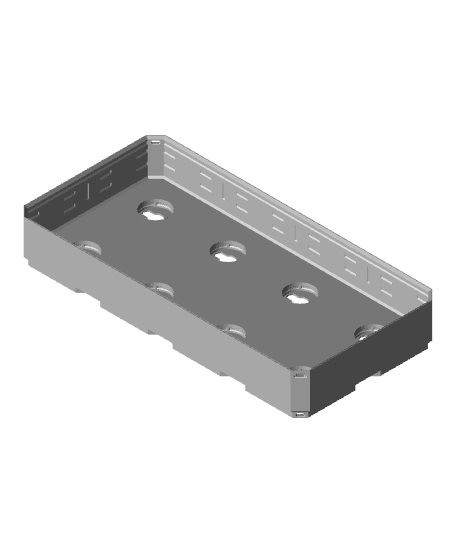 4x2x0·5, Lock Hole Base, Multigrid Bin 3d model