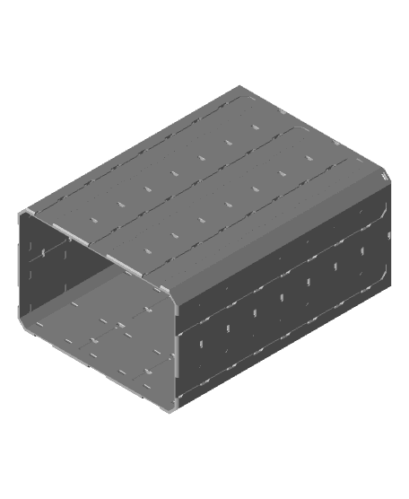 3x2x4 - Topped Multipoint Rail - Pop-In Bin Extension 3d model