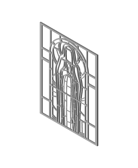 Virgin Mary Stained Glass Light Box 3d model