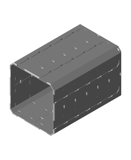 2x2x3 - Topped Multipoint Rail - Pop-In Bin Extension 3d model