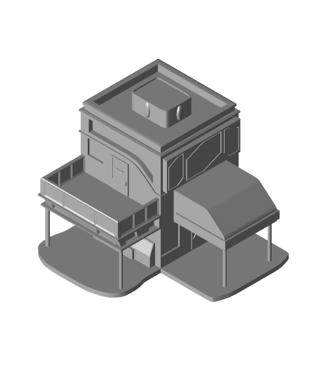 Small City Building for 6mm-8mm Sci-Fi Wargames 3d model