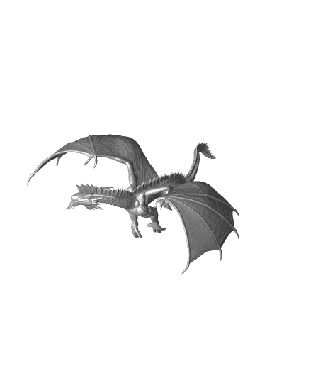 Flying Silver Dragon Wyrmling 3d model