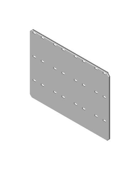 4x3H - Full Holes - Multibin Drawer Faceplate 3d model