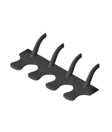 Wall Hooks for 0.5" 3M Mounting Tape 3d model