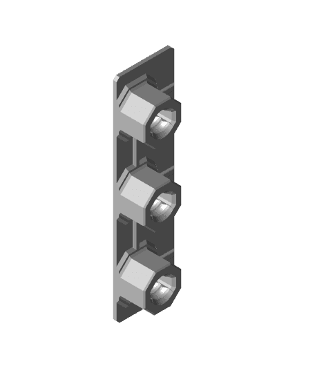 8 mm - Trio Command Strip - Bolt-Lock Mount 3d model