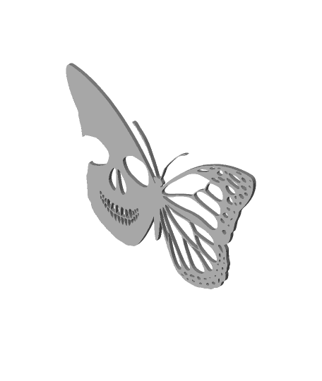 Butterfly Skull 2D Art Frame.stl 3d model