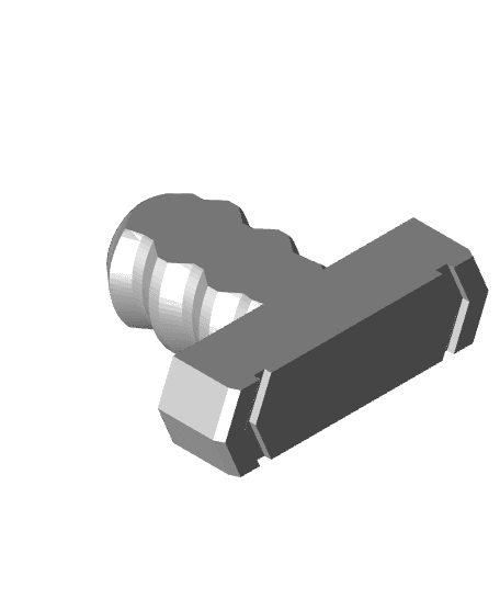 9 mm Small Thread, Flat Head, T-Bolt 3d model