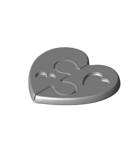'Forever Together' Puzzle-Piece Chocolate Heart for Valentine's Day :: Delicious Desserts! 3d model