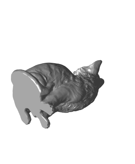 Cat look on back 3d model