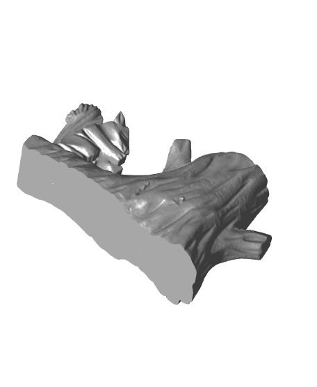 Squirrel pen holder wood 3d model