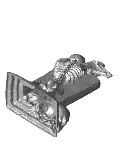 Halloween themed skeleton on a grave 3d model