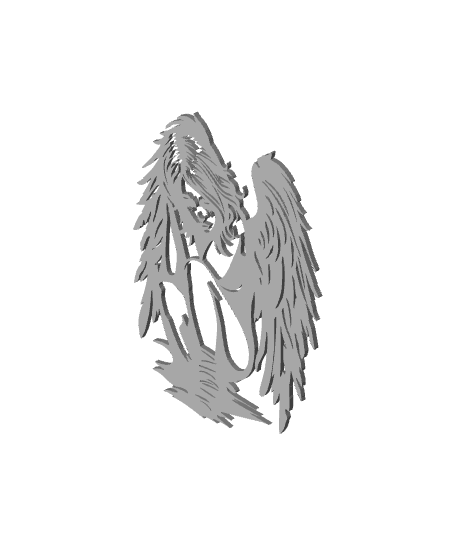 fallen angel wall art gothic wall decor broken wings  3d model