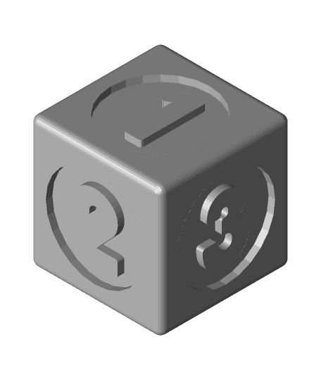 circle number dice 3d model