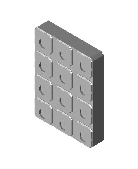 3x4x0.75 - Curved - Divided Bin - Multibin Insert 3d model