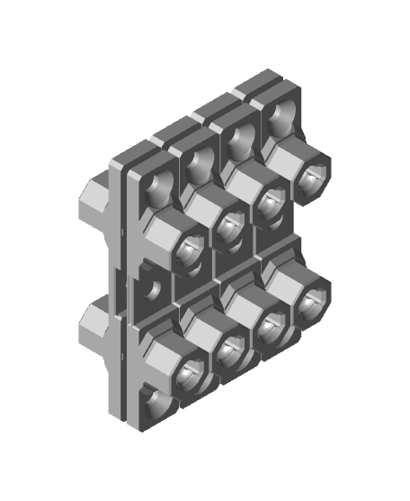 8 mm - Quad Bolt-Lock Mount - x4 Stack 3d model