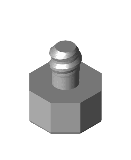 9 mm Small Thread, Plain Head, Shank Bolt 3d model