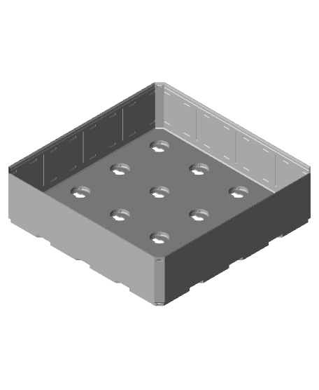 4x4x1, Lock Hole Base, Multigrid Bin 3d model