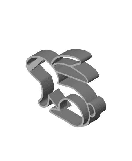 Easter bunny cookie cutter 3d model