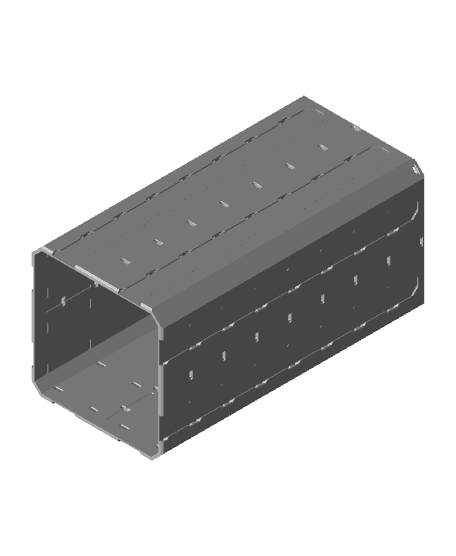 2x2x4 - Topped Multipoint Rail - Pop-In Bin Extension 3d model