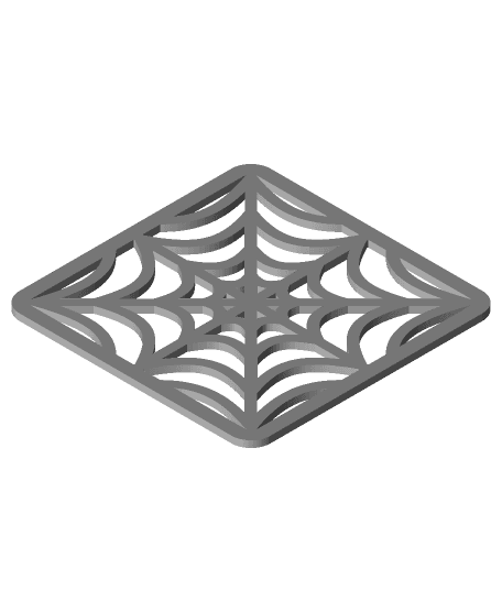 Spooky Coasters - Spiderweb Square 3d model