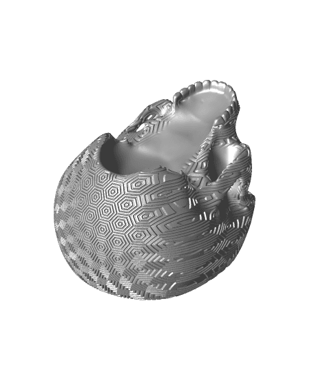 Trippy Hex Skull Planter-Bowl 3d model