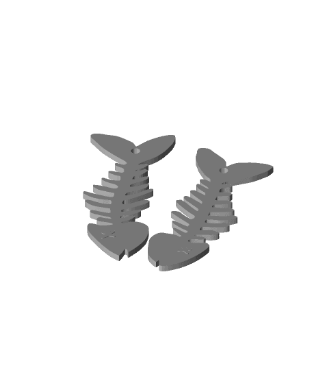 Fishbone earrings 3d model