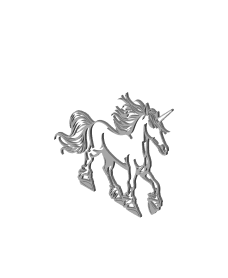 unicorn wall art magical horse fancy decor 3d model