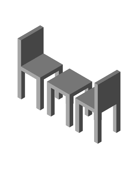 table and chairs 3d model