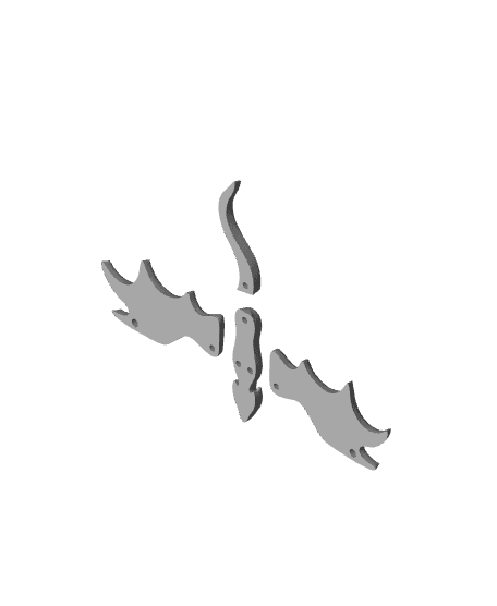Dragon Silhouette Necklace 3d model