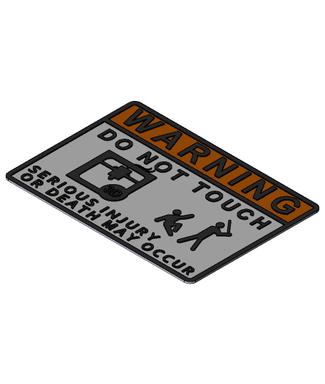 Warning Sign Board 3 3d model