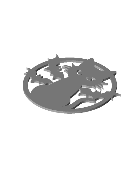 Spooky Coasters - Cat Round 3d model